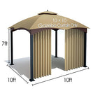 Tanxianzhe Gazebo Replacement Privacy Screen with Zipper Outdoor Universal Privacy Screen Panel Side Wall for 3x3m Gazebo (Khaki)