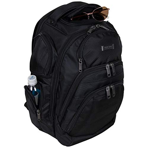 KENNETH COLE 5708145 Cole Reaction Pack-of-All-Trades' Multi-Pocket 17.0” Laptop & Tablet Business Travel Backpack, Black, One Size