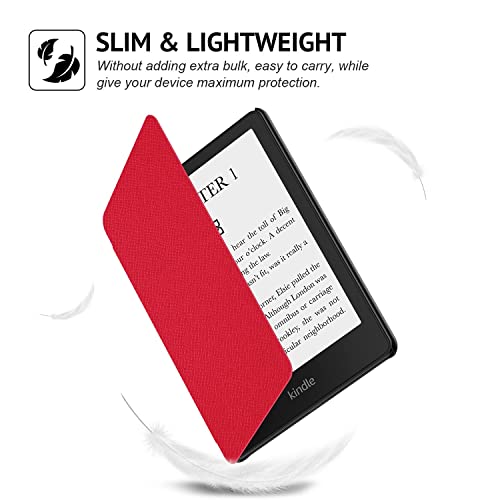 OLAIKE Case for All-New 6.8" Kindle Paperwhite (11th Generation - 2021 Release), Durable Smart Cover with Auto Sleep/Wake, Only Fit 2021 Kindle Paperwhite or Signature Edition, Red