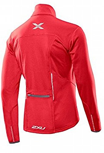 2XU Men's G:2 Microthermal Long Sleeve Jacket, Flame/Charcoal, Small