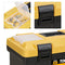 ZHJAN Tool Box set, 30cm + 41.5cm Large Tool Box, new PP material/double locking/with removable tray and small storage box, black/yellow