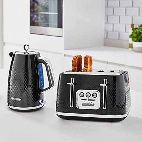 Morphy Richards 30cm Electric 1800W Verve 4 Slice/2 Slots Bread Toaster Black