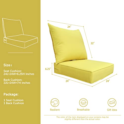 BOSSIMA Outdoor Patio Cushions Deep Seat Chair Cushions Sunbrella Furniture Cushions,Canvas-Celadon