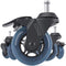 Stealtho Locking Caster Wheels Set of 5 - with 2 Brakes - Heavy Duty Office Chair Casters for Furniture - Industrial Casters Wheels for Cart - Roller Blade Rubber Casters Navy - Stem 7/16" x 7/8"