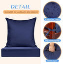 Huwena 6 Pcs Outdoor Deep Seat Chair Cushions Waterproof Patio Chair Cushions Set, Outdoor Cushions for Patio Furniture Replacement, Removable Back Cushion for Chair Sofa Couch(Navy Blue)