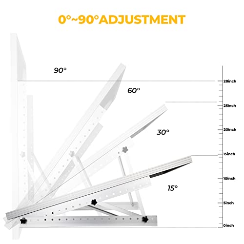 BougeRV 28in Adjustable Solar Panel Tilt Mount Brackets with Foldable Tilt Legs, Solar Panel Mounting Support up to 100 150 200 Watt Solar Panel for Roof, RV, Boat, and Off-Grid