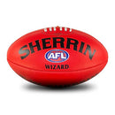 Sherrin AFL Wizard Leather ALF Football, Red, Size 5