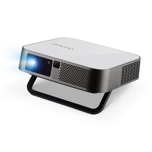 ViewSonic M2e Full HD 1080p Mini Portable Projector, 400 ANSI Lumens, Outdoor/Camping/Indoor, Harman Kardon Speakers, H/V Keystone, Auto Focus, Smart WiFi Bluetooth HDMI USB-C, Home Entertainment