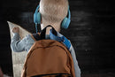BuddyPhones Travel Kids Wired Headphones, Blue