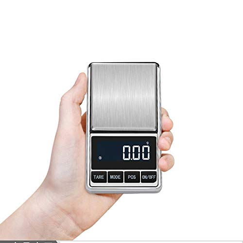 Digital Precision Gram Scale, 0.001oz/0.01g 500g Mini Pocket Scale, Portable Electronic Weight Jewelry Scales, Tare, Auto Off, Stainless Steel, White Backlit Display