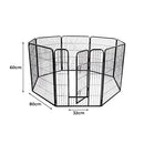 Pawz 8 Panel Fence Playpen for Dog, Size 24 Inch, Black