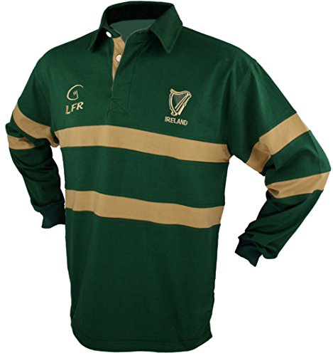 Men's Irish Harp Rugby Shirt, Green, 3X-Large