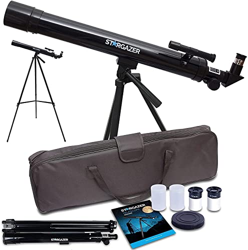 Stargazer Telescope for Astronomy Kids Children Adults Beginners - Portable Telescopes, 50mm Aperture, 400mm Astronomical Moon Planets Refractor, Eyepieces, Adjustable Tripod, Storage Bag