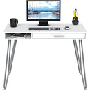 SHW Home Office Computer Hairpin Leg Desk with Drawer,White