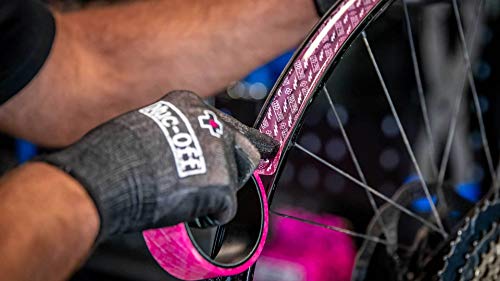 Muc-Off 20072 Tubeless Rim Tape, 30mm - Pressure-Sensitive Adhesive Rim Tape for Tubeless Bike Tyre Setups - 10 Metre Roll with 4 Seal Patches