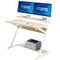 FITUEYES Computer Desk Workstation Adjustable Gaming-Desk Mobile Study Writing Desk with Monitor Shelf, Oak