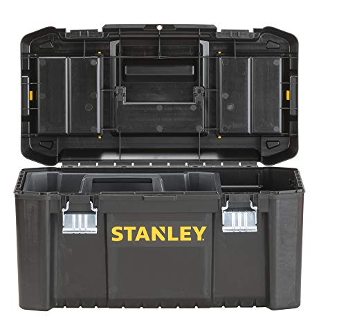 Stanley STST1-75521 Essential 19" Toolbox with Metal latches, Black/Yellow, Inch