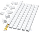 ZhiYo Cord Cover Wall Kit, 94.5in Cord Hider Wall Mounted TV, Wire Covers for Cords, Paintable Wire Hiders for TV On Wall, TV Cable Hider Wall Kit, Wall Cord Concealer, 6 x L15.7in W0.98 H0.5in, White