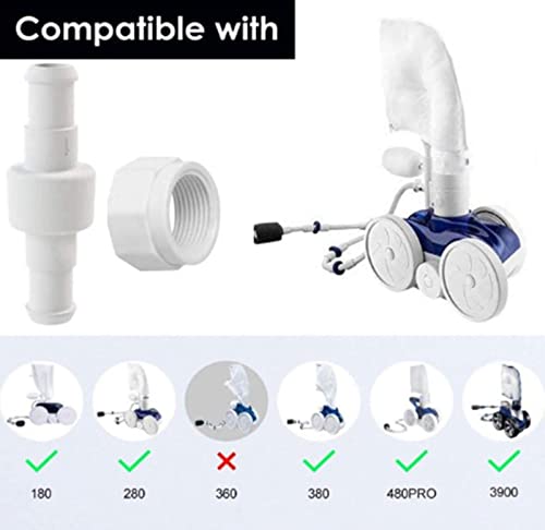 ATIE PoolSupplyTown 280 Hose Swivel and Hose Nut Kit Replace Polaris 280, 380, 180 Pool Cleaner Hose Swivel D20 and Hose Nut D15 (2 Pack)