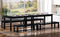 AWQM 43.3" Dining Table Set for 4 with 2 Benches, Metal Frame & Thickened Board for Kitchen, Restaurant, Black