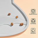 TOKAYIFE Cat Food Mat, Silicone Pet Feeding Mat for Floor Non-Slip Waterproof Dog Water Bowl Tray Cushion (17" x 10", Light Gray)