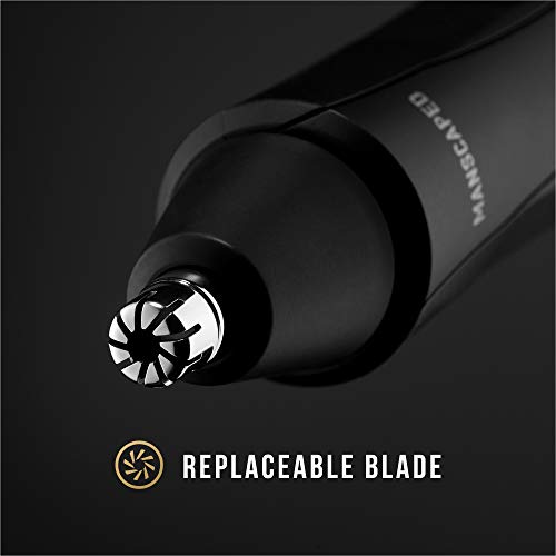 MANSCAPED™ The Weed Whacker™ Nose and Ear Hair Trimmer – 9,000 RPM Precision Tool with Rechargeable Battery, Wet/Dry, Easy to Clean, Hypoallergenic Stainless Steel Replacement blade