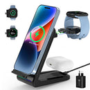 3 in 1 Wireless Charger for Samsung & iPhone Devices, Rimposky Wireless Charging Station for Samsung Galaxy Watch 5 Pro/5/4, Samsung Phone/Galaxy Buds, Apple Watch, iPhone 14/13/12, AirPods Pro/3