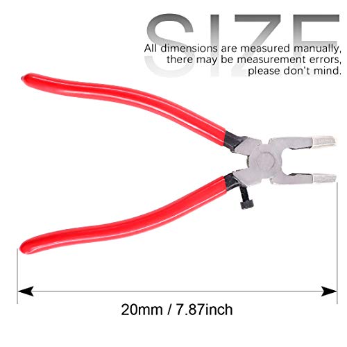 Swpeet Heavy Duty Key Fob Pliers Tool, Metal Glass Running Pliers with Curved Jaws, Studio Running Pliers Attach Rubber Tips Perfect for Key Fob Hardware Install and Stained Glass Work