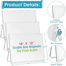 3 Pcs Dry Erase Whiteboard 16" x 12" Desktop Whiteboard Calendar Double Sided Magnetic White Board Dry Erase Board with Stand Portable Planning Boards for Home Office School to Do List (White Frame)