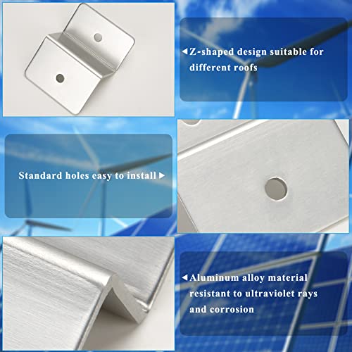 Solar Panel Mount Solar Panel Z Bracket for Solar Panels Mounting Solar Panel Mounting Kit Made of Aluminium Alloy for Balcony RV Boats Roofs Pack of 4