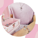LIV&LOVE Music Jewellery Box with Necklace Pendant and Charm Bracelet Set|Jewllery Musical Box| Music Box for Girls|Dancing Ballerina Box| Music Box Ballerina (Pink Ballet Box + Ballerina Doll)
