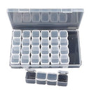 1 Pack 28 Grids Diamond Painting Box Plastic Jewelry Organizer Storage Container Diamond Embroidery Storage Boxes Nail Art Tools Storage Case for DIY Rhinestone Beads or Nail Art Small Findings, Clear