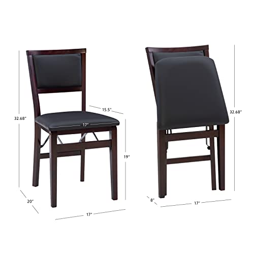 (Espresso) - Linon Keira Padded Folding Dining Chairs - Set of 2