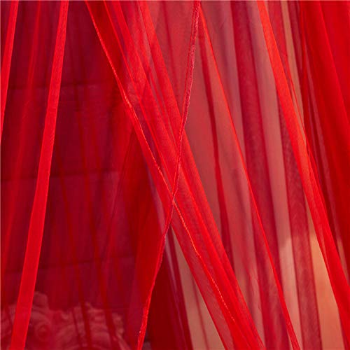 Zhiyuan Lace Embroidery Dome Red Bed Netting Canopy Curtain Mosquito Net for All Sizes Bed