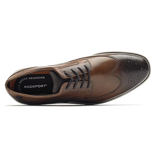 ROCKPORT Men's Garett Wingtip Oxford, Cognac, 9.5 US