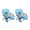 Coastrail Outdoor Beach Chair Low Profile Mesh Back Folding Chair for Adults with Cup Holder & Cooler & Phone Bag for Outdoor Camping Beach, Supports 300 lbs, Blue, 2 Pack