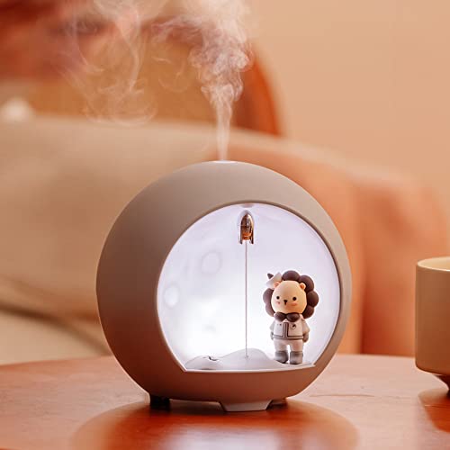 SISETOP USB Diffuser, Ultrasonic Essential Oil Diffuser, 100ML Aromatherapy Diffuser Humidifier with Night Light & 2 Mist Modes, Electric Mini Aroma Diffuser for Spa, Yoga, Baby, Kids, Gift, Gray