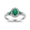 Gin & Grace Women's 14K White Gold Natural Zambian Emerald Ring With Natural Diamonds Oval-Cut Emerald (TW3319R-EM-10)