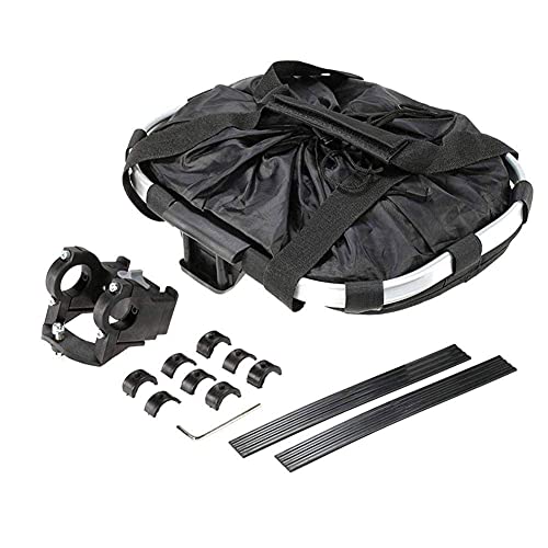 ZIMFANQI Bike Basket, Quick Release Bicycle Handlebar Front Basket, Removable Small Pet Cat Dog Carrier, Detachable Cycling Picnic Bag for Commuting Shopping Camping, Max.Bearing: 11lbs