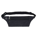 2023 Running Sport Canvas Bum Bag Waist Phone Money Belt Zip Hiking Pouch Wallet Black