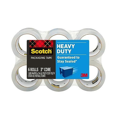 Scotch Heavy Duty Shipping Packaging Tape 48mm x 50m 2350-6 (Pack of 6)