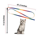 PELLUM Cat Toys, Cat Rainbow Wand Toy Cat Teaser Toy, Interactive Cat Toy Wand Kitten Toys, Colorful Ribbon Charmer for Indoor Cats to Play Chase Exercise - 2PCS