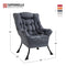 Superrella Modern Soft Accent Chair Living Room Upholstered Single Armchair High Back Lazy Sofa (Cool Grey)