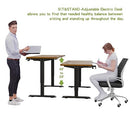 Radlove Height Adjustable Electric Standing Desk with Drawer, 55 x 30 Inch(140x76CM) Stand Up Workstation, Computer Desk with Splice Board, Home Office Ergonomic Desk, Brown Top + Black Frame