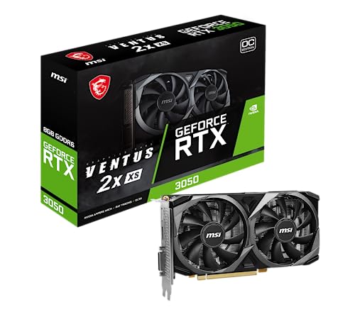 MSI Gaming GeForce RTX 3050 8GB GDRR6 128-Bit HDMI/DP PCIe 4 Torx Twin Fans Ampere OC Graphics Card (RTX 3050 Ventus 2X XS 8G OC)