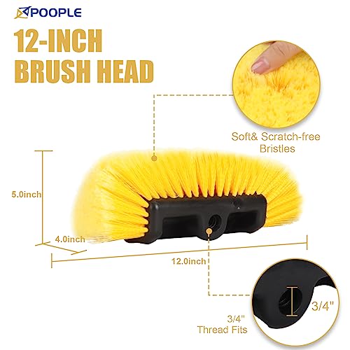 Docazoo docapole 11 inch hard bristle deck brush with 5-12 foot