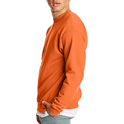 Hanes Men's EcoSmart Fleece Sweatshirt, Safety Orange, Medium