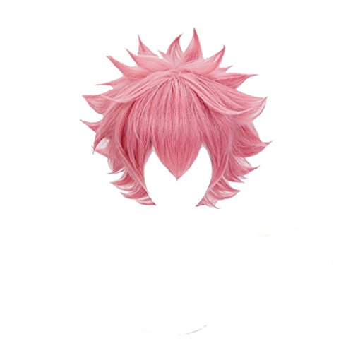 Ani·Lnc Anime Cosplay Wig Women Girls' Short Pink Hair Synthetic Wigs with free Cap