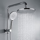 Decaura 9" Rain Shower Head Set 2 in 1 Shower Rail Wall Mounted 3-Mode Handheld Spray Round Bathroom(Chrome)