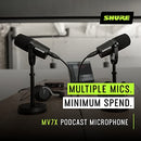 Shure MV7X XLR Podcast Microphone (Black)